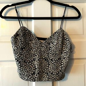 Never worn! New without tags! Line and dot sparkle crop top size small